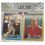 TWO VINTAGE BASEBALL TRADING CARDS / SHIPS