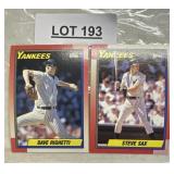 TWO VINTAGE BASEBALL TRADING CARDS / SHIPS