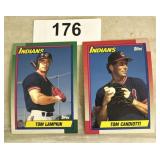 TWO VINTAGE BASEBALL TRADING CARDS / SHIPS