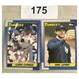 TWO VINTAGE BASEBALL TRADING CARDS / SHIPS