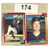 TWO VINTAGE BASEBALL TRADING CARDS / SHIPS