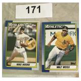 TWO VINTAGE BASEBALL TRADING CARDS / SHIPS