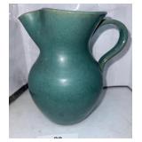 HANDMADE POTTERY 7.5" turquoise Pitcher