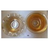 IRIS & HERRINGBONE BOWLS / VINTAGE MARIGOLD BOWL