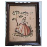 10 x 14 framed art picture vintage / SHIPS