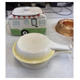 COOKIE JAR CAMPER / SKILLET SAUCEPAN LID / NICKED