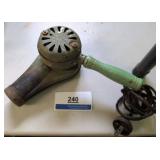 Vintage antique untested hairdryer / wood handle