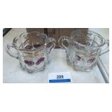 2 Northwood Glass Cherry Sugar Bowls / Ships