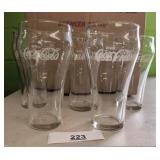 Five 6" vintage Coca-Cola glasses