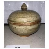 HANDMADE POTTERY 5" Daniel Johnston lidded urn