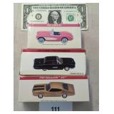 3 Toy cars box/ Oldsmobile Corvette Thunderbird