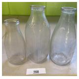 3 BILTMORE MILK BOTTLES / 2 QUARTS / 1 PINT
