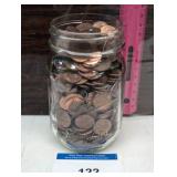 One Ball Mason jar of pennies Estate Find / Ships