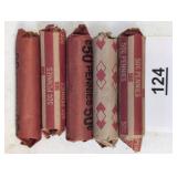 Estate Find five rolls of pennies / shipping