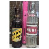 DADS ROOTBEER AND NEHI BOTTLE RED LABEL BOTTTLES