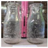 TWO VINTAGE HALF PINT MILK BOTTLES BILTMORE /SHIPS