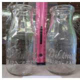 TWO HALF PINT MILK BOTTLES FROM BILTMORE / SHIPS