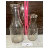 2 BOTTLES / FADED LABELS / COTTAGE CHEESE GOOD WIL