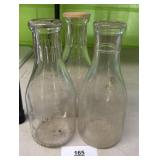 THREE QUART MILK BOTTLES PLAIN /NO NAMES