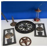 RUSTIC FARMHOUSE DECOR / Clock / feeder / Star