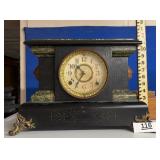 ANTIQUE BLACK MANTLE CLOCK SETH THOMAS UNTESTED
