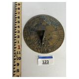 BRASS SUNDIAL WITH LATIN INSCRIPTION / SHIPS