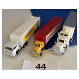 3 DIECAST, TRACTOR TRAILER TRUCKS ADVERTISING