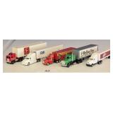 5 ADVERTISING DIECAST SEMI TRUCKS  / ships