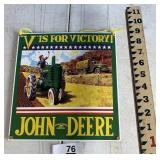 MODERN JOHN DEERE PORCELAIN SIGN / SHIPS