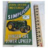 MODERN JOHN DEERE PORCELAIN SIGN / Ships
