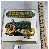 New PORCELAIN JOHN DEERE FARM TRACTOR SIGN