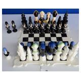 MODERN GLAZED CERAMIC MEDIEVAL CHESS SET