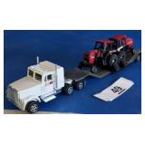 1 DIECAST, TRACTOR TRAILER RED CASE IH TRACTORS