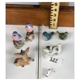 A SMALL LOT OF ANIMAL FIGURINES / SHIPS