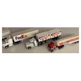 5 DIECAST TRACTOR TRAILERS / FED EX / SHIPPING