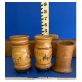 VINTAGE ASIAN STYLE BAMBOO BRUSH HOLDERS