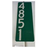 Green Reflective Aluminum House Address Sign 4851