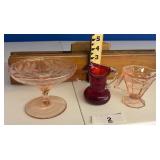 3 VINTAGE, ANTIQUE GLASSWARE / Ships
