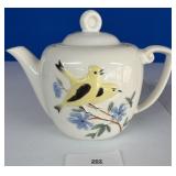 Vintage Japanese Porcelain Teapot Raised Yellow