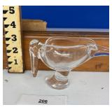 ART GLASS BIRD SHAPED CREAMER OR PITCHER