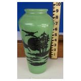 JADEITE GREEN CASED GLASS SILHOUETTE /Ships