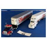 2 DIECAST TRACTOR TRAILERS BUDWEISER / BI LO