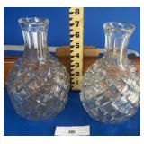 PAIR OF PRESSED GLASS PINEAPPLE SHAPED BOTTLE VASE