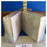 PAIR OF CARVED STONE BOOK ENDS / alabaster????