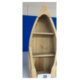 15" WOODEN BOAT SHELF FOR TRINKETS / SHIPS