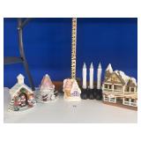 Mixed holiday decor and flameless LED window