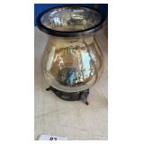 HAMMERED AMBER GLASS HURRICANE CANDLE NO SHIP