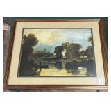 32" X 27" Framed English River Landscape Print