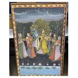 32" X 48" Large Krishna & Gopis Indian Painting