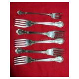 6 matching sterling forks